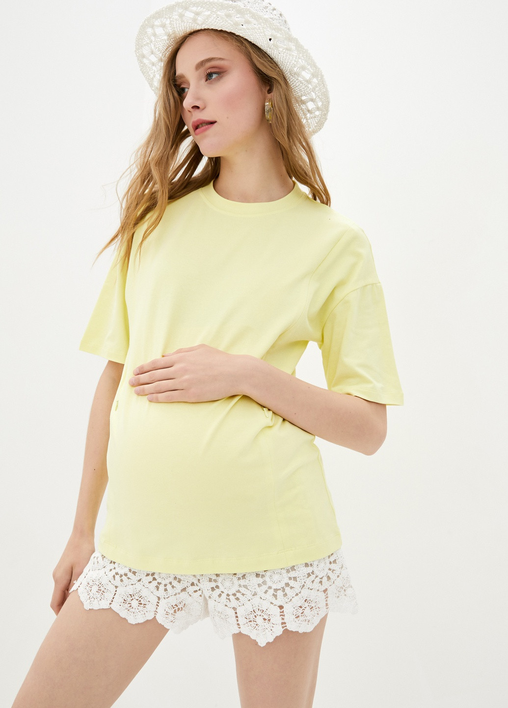 Желтая всесезон футболка для беременных и кормящих мам Sorelle База