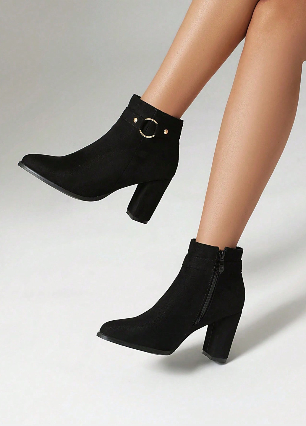 Черные демисезонная ботильоны SHEIN
