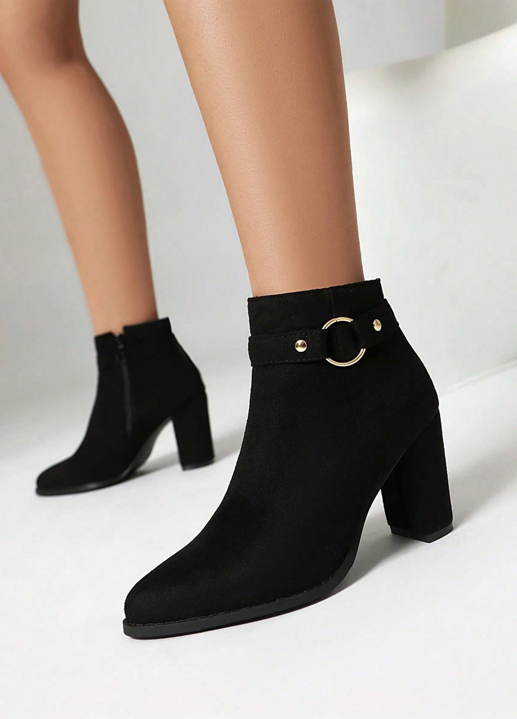 Черные демисезонная ботильоны SHEIN