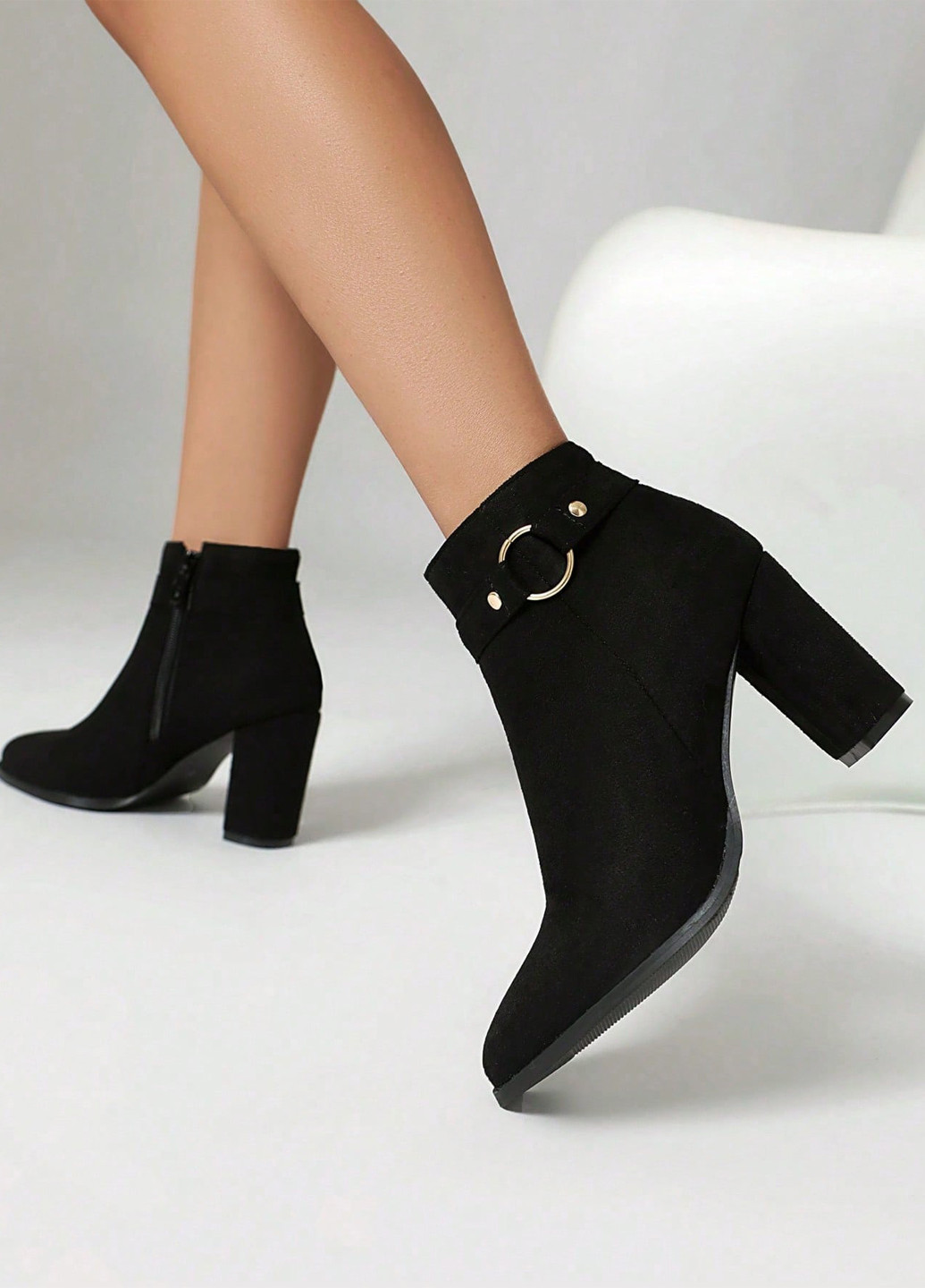 Черные демисезонная ботильоны SHEIN