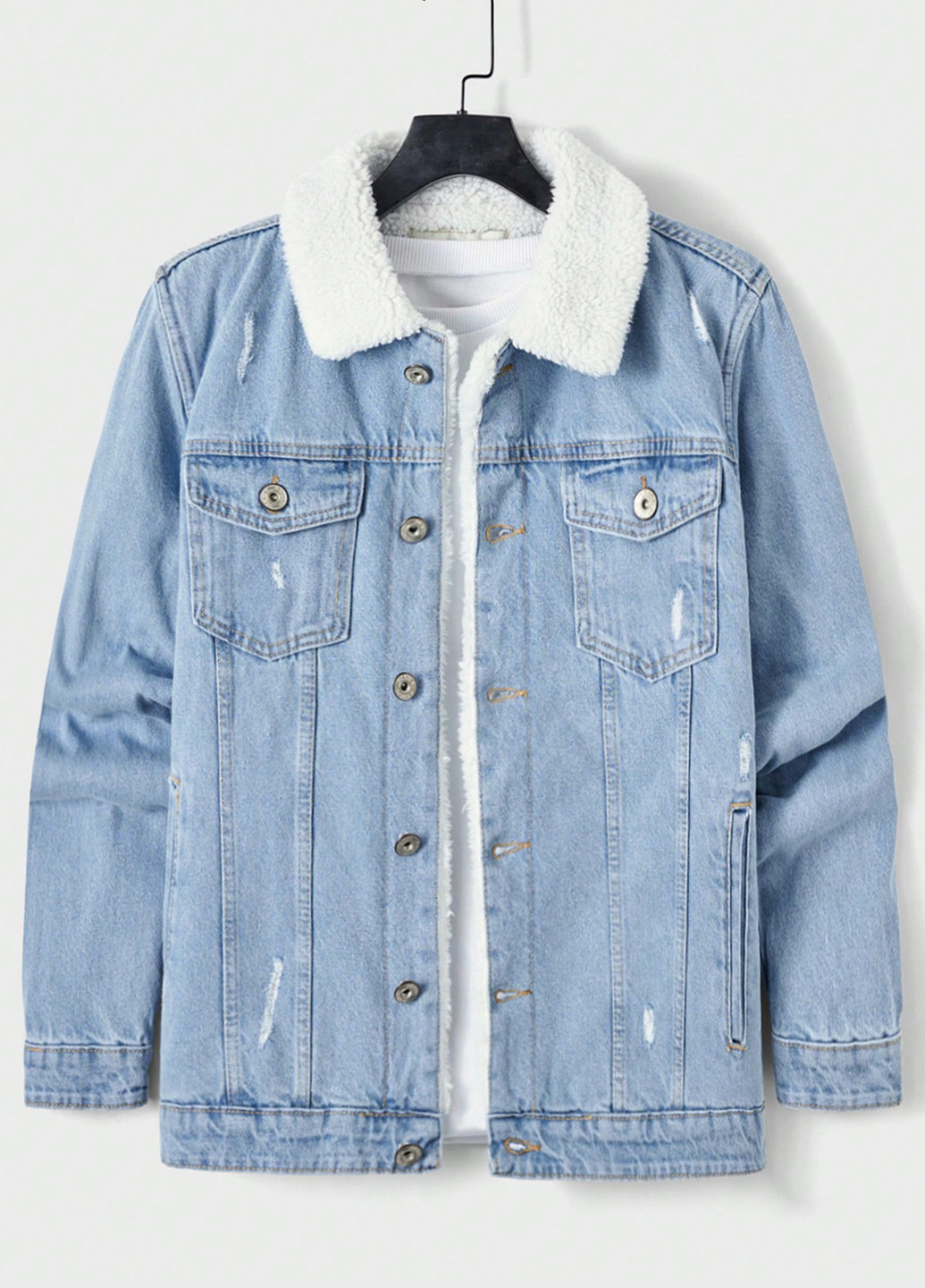 Голубая демисезонная куртка SHEIN