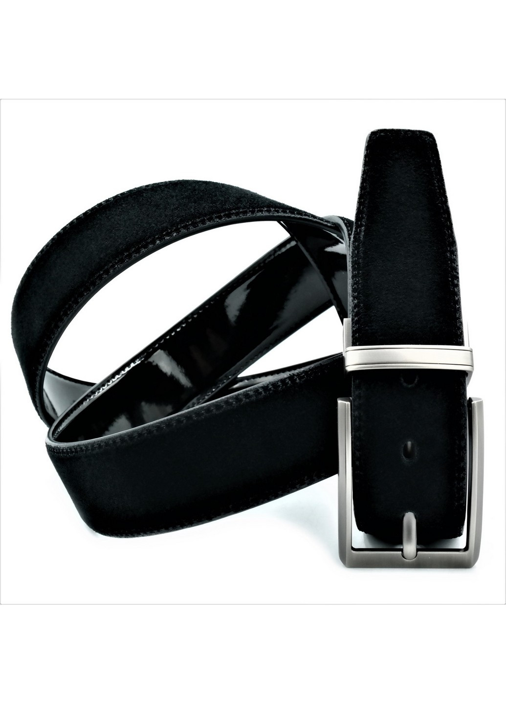 Двухсторонний кожаный ремень мужской 110-125х4 см Weatro (211365235)