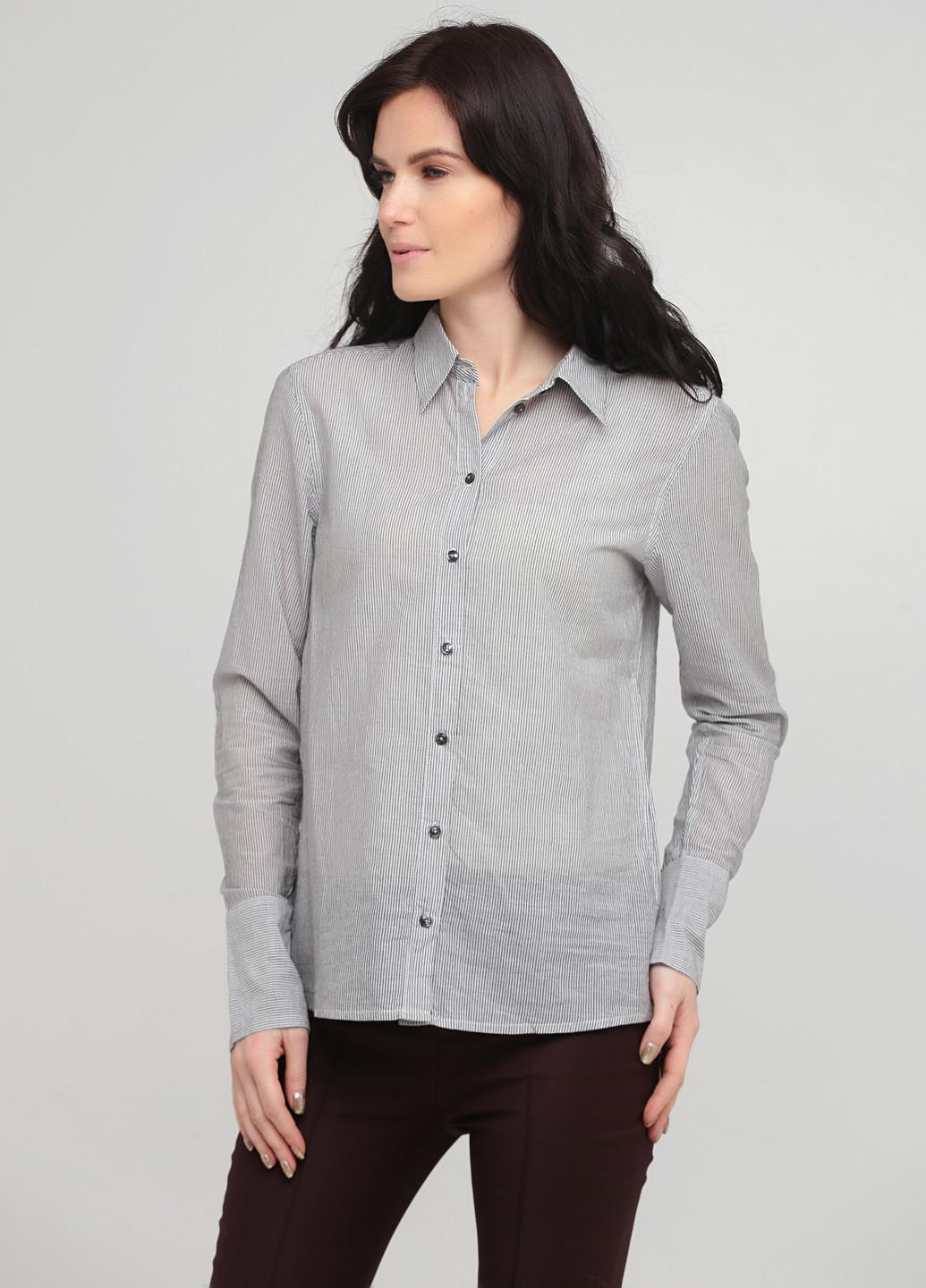 Черно-белая кэжуал рубашка в полоску Drykorn