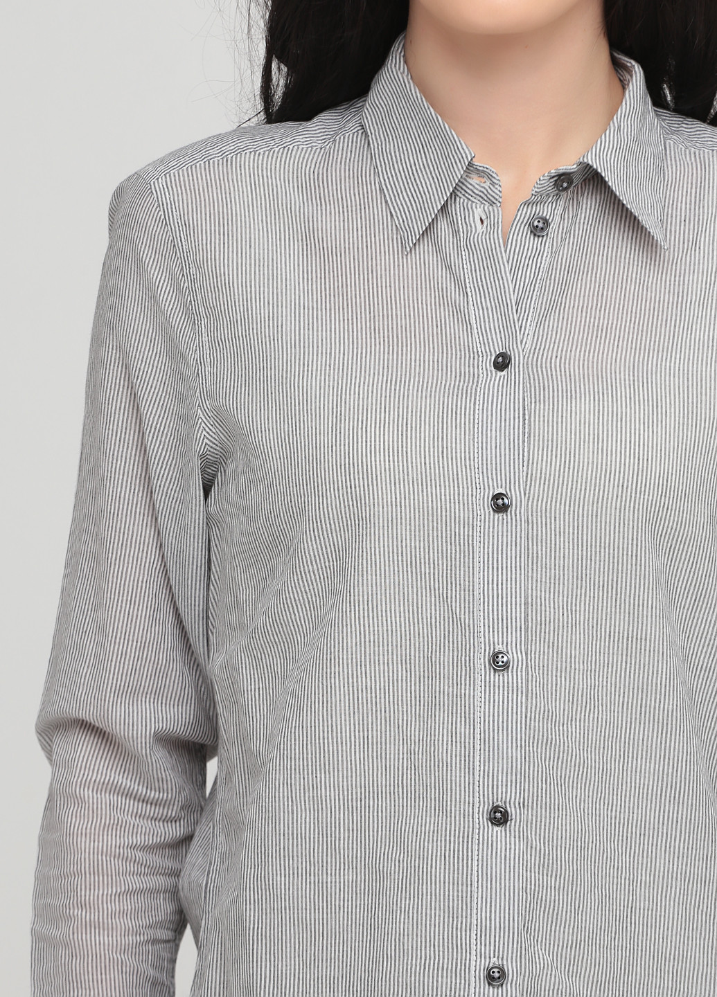 Черно-белая кэжуал рубашка в полоску Drykorn