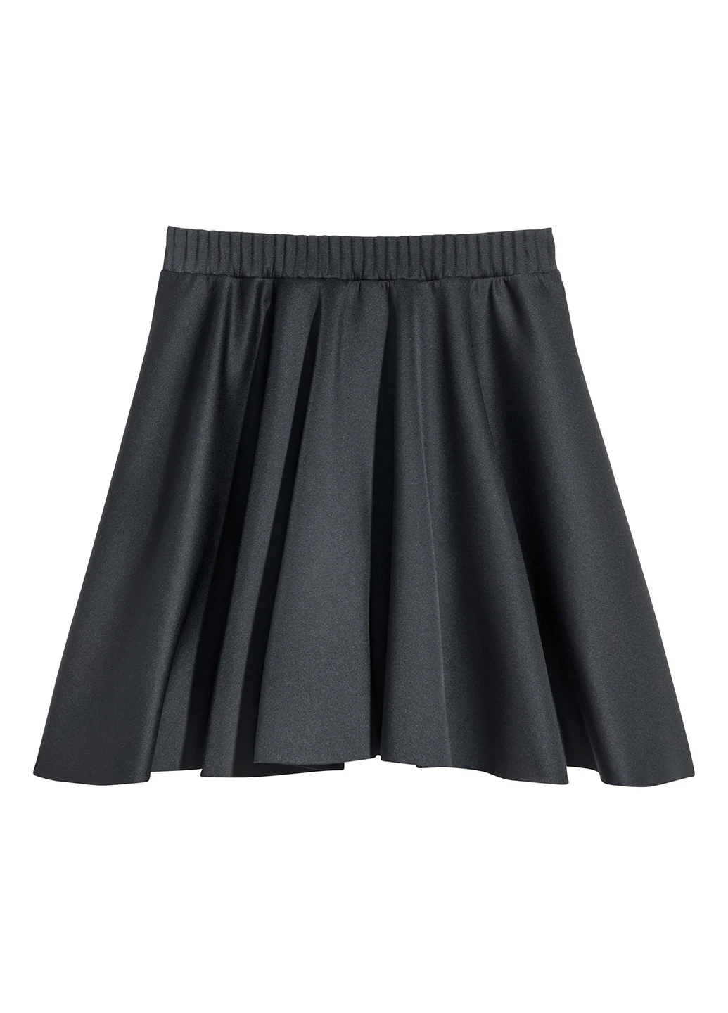Черная кэжуал однотонная юбка H&M клешированная
