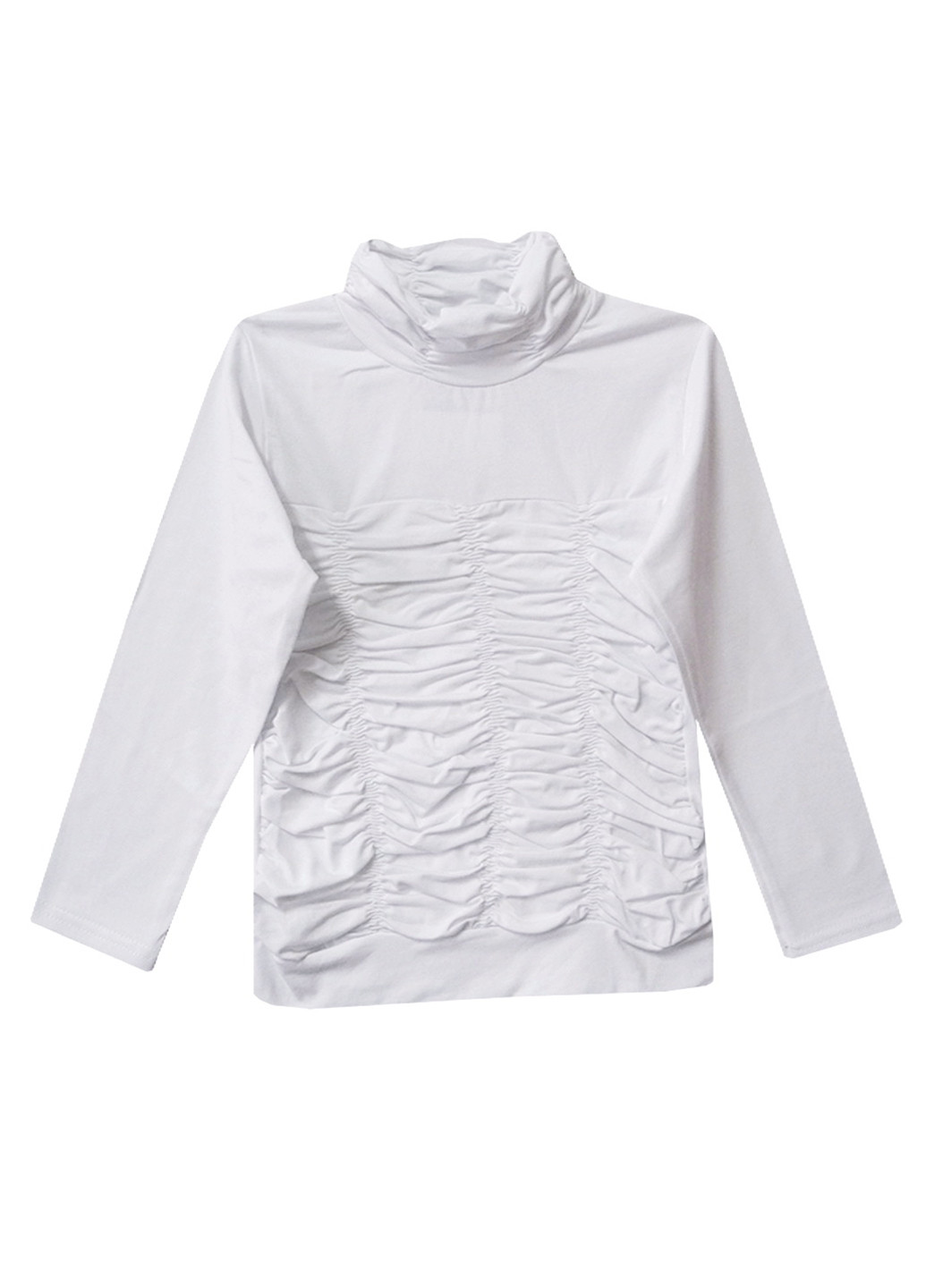 Белая однотонная блузка с длинным рукавом Клим демисезонная