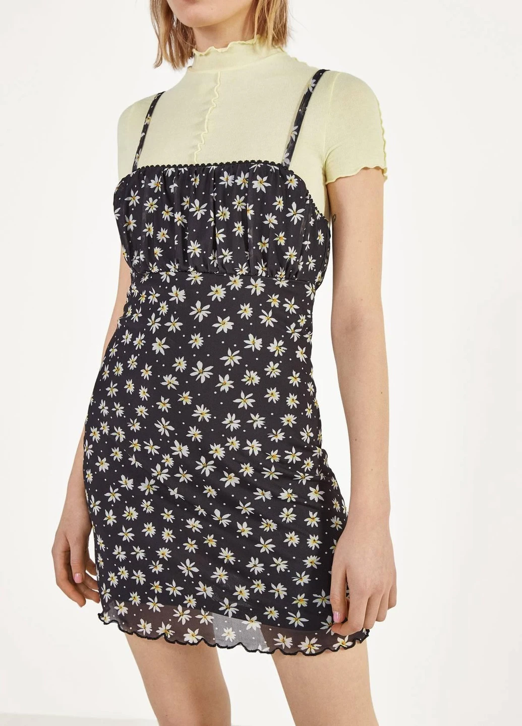Чорна сукня літо,чорний в квіти, Bershka