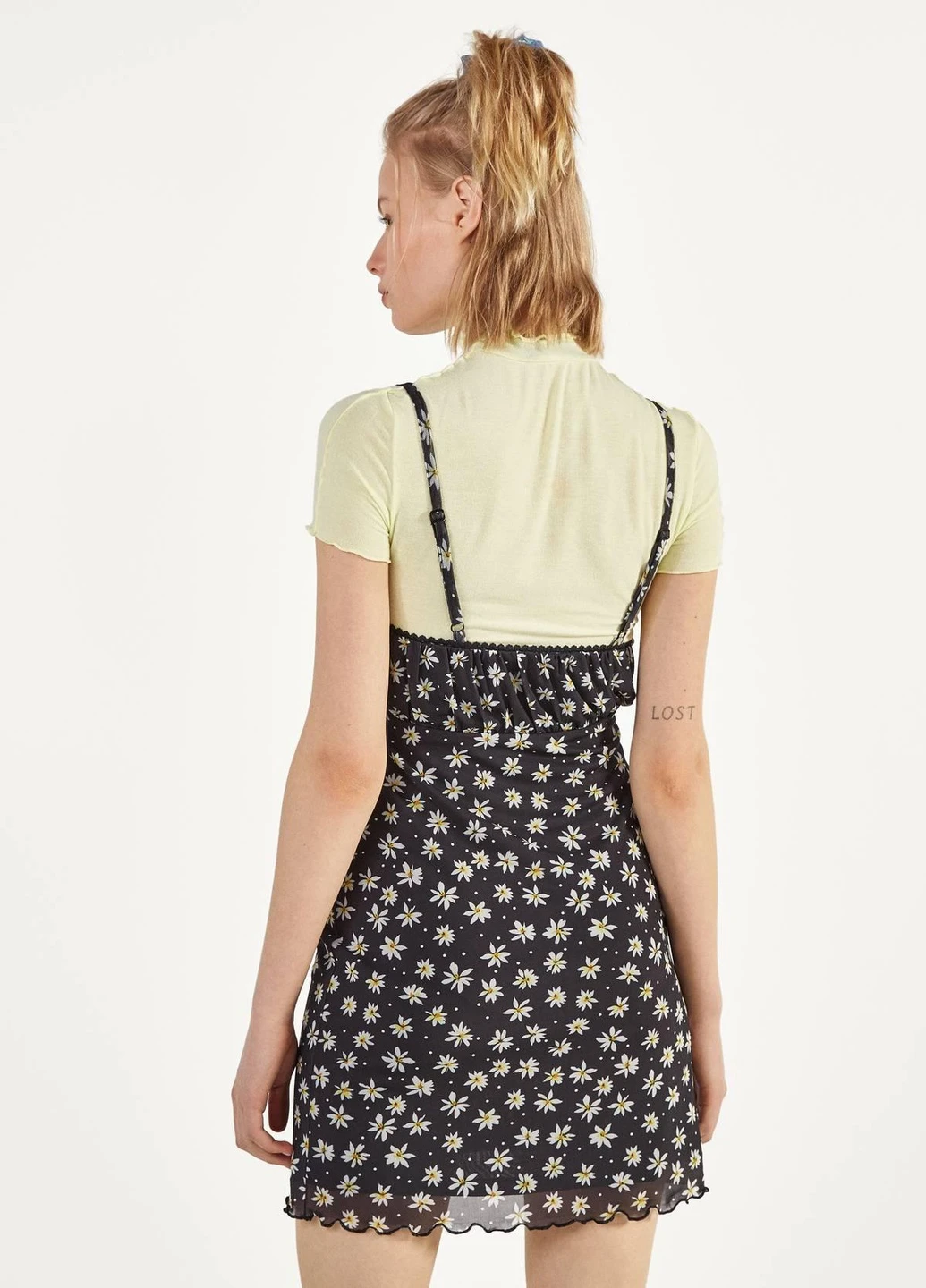 Чорна сукня літо,чорний в квіти, Bershka