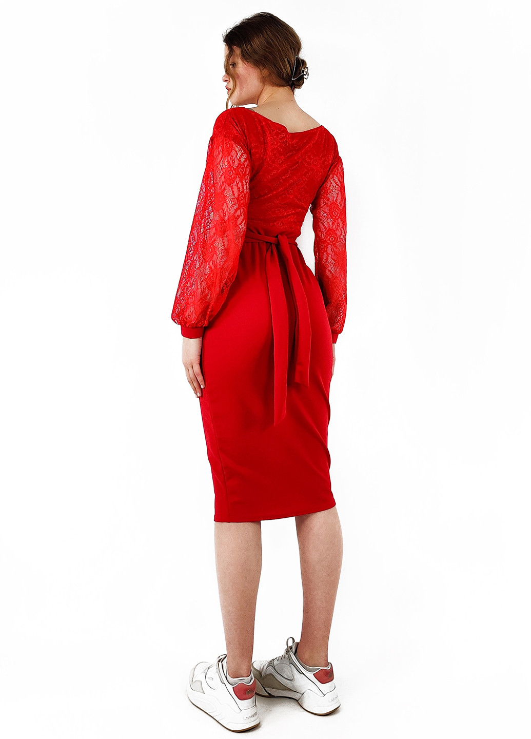 Красное коктейльное платье футляр Boohoo однотонное