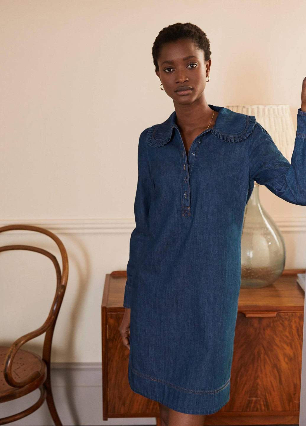 Синя джинсова сукня сукня-сорочка Boden однотонна