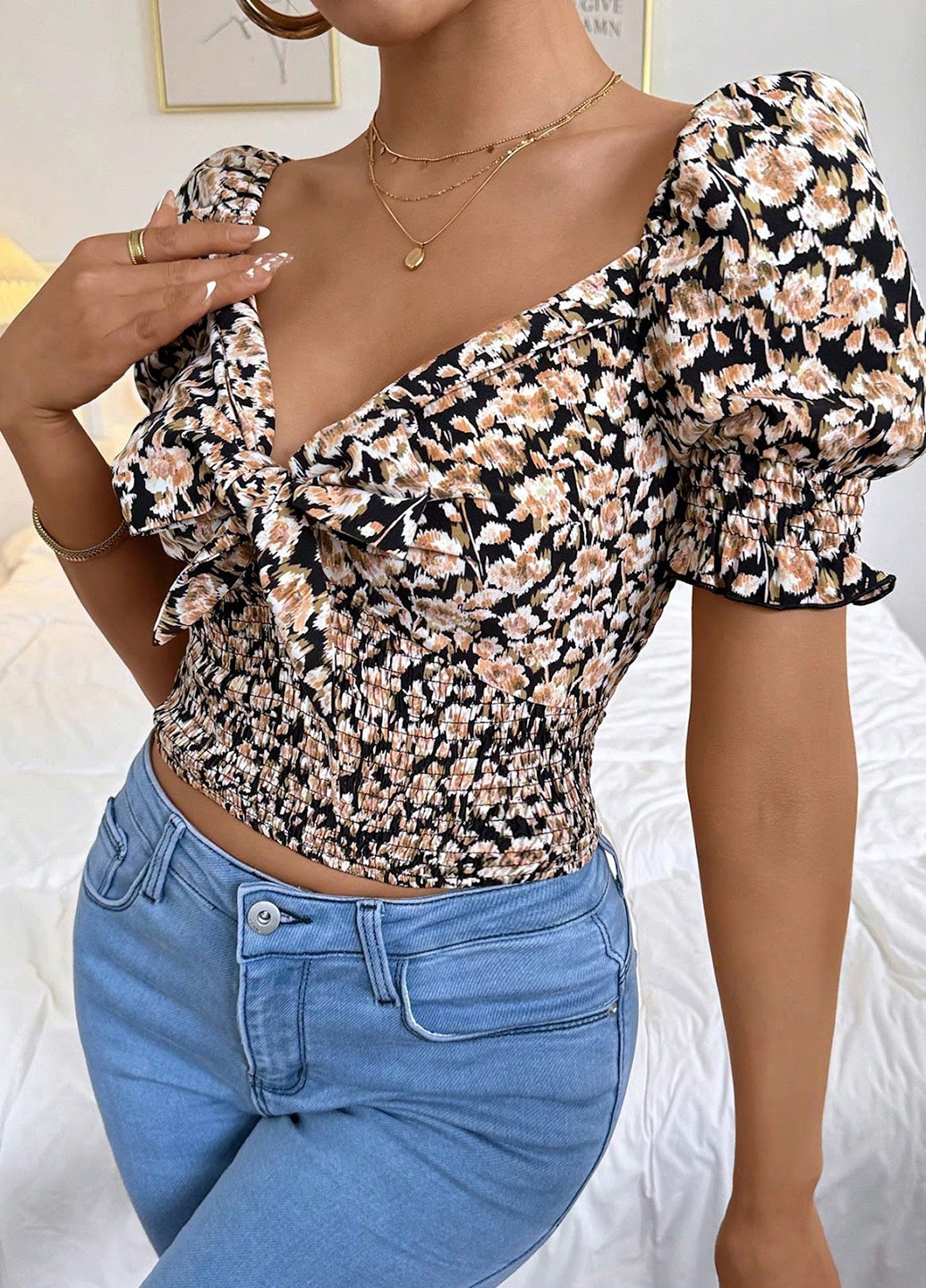 Комбинированная блуза SHEIN