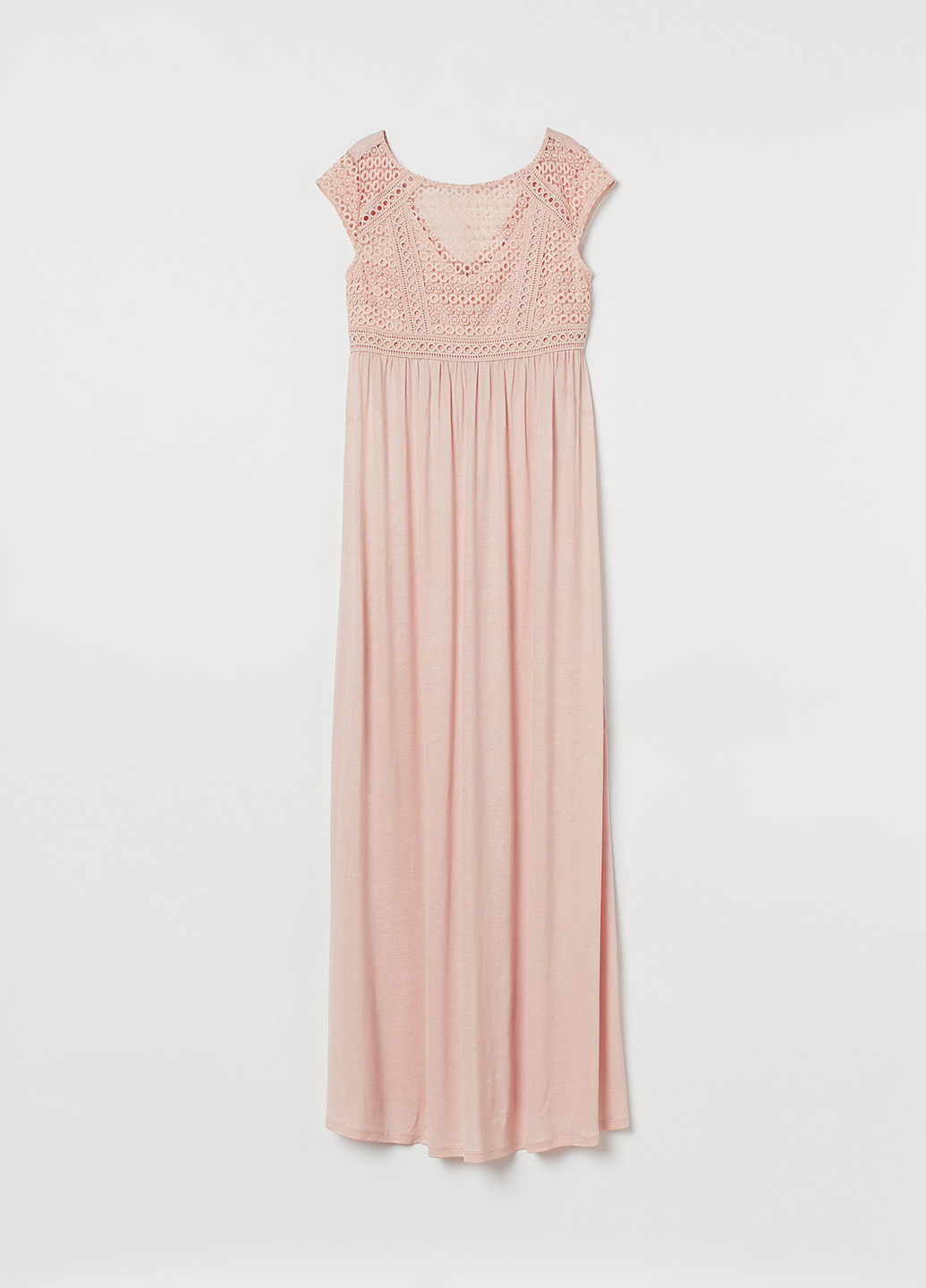 Светло-розовое кэжуал платье для беременных клеш H&M однотонное