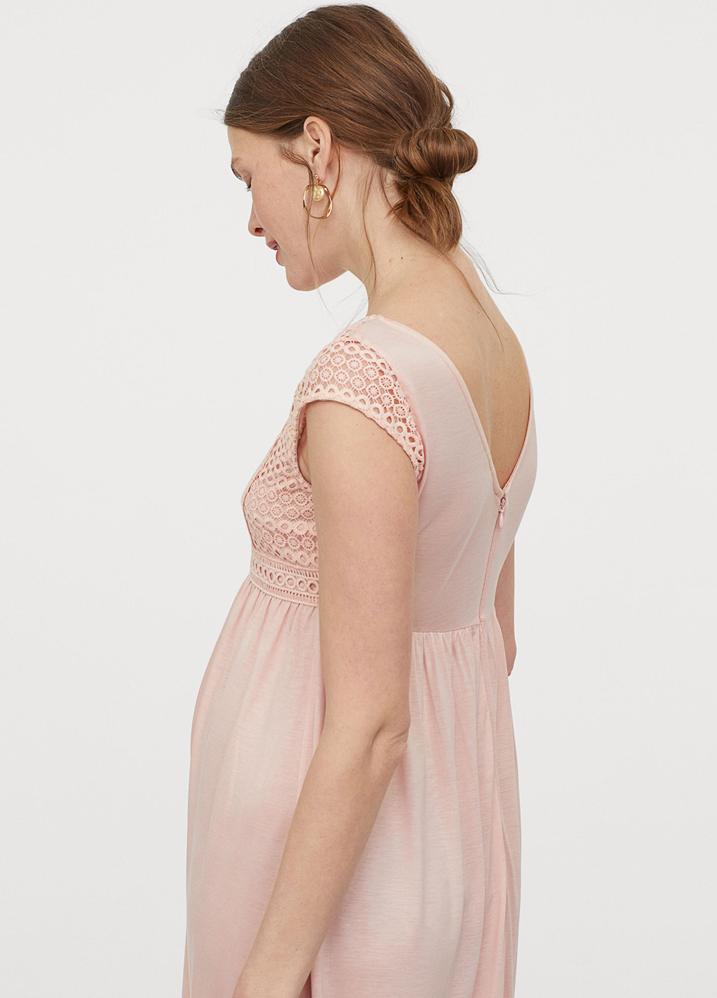 Світло-рожева кежуал плаття для вагітних кльош H&M однотонна