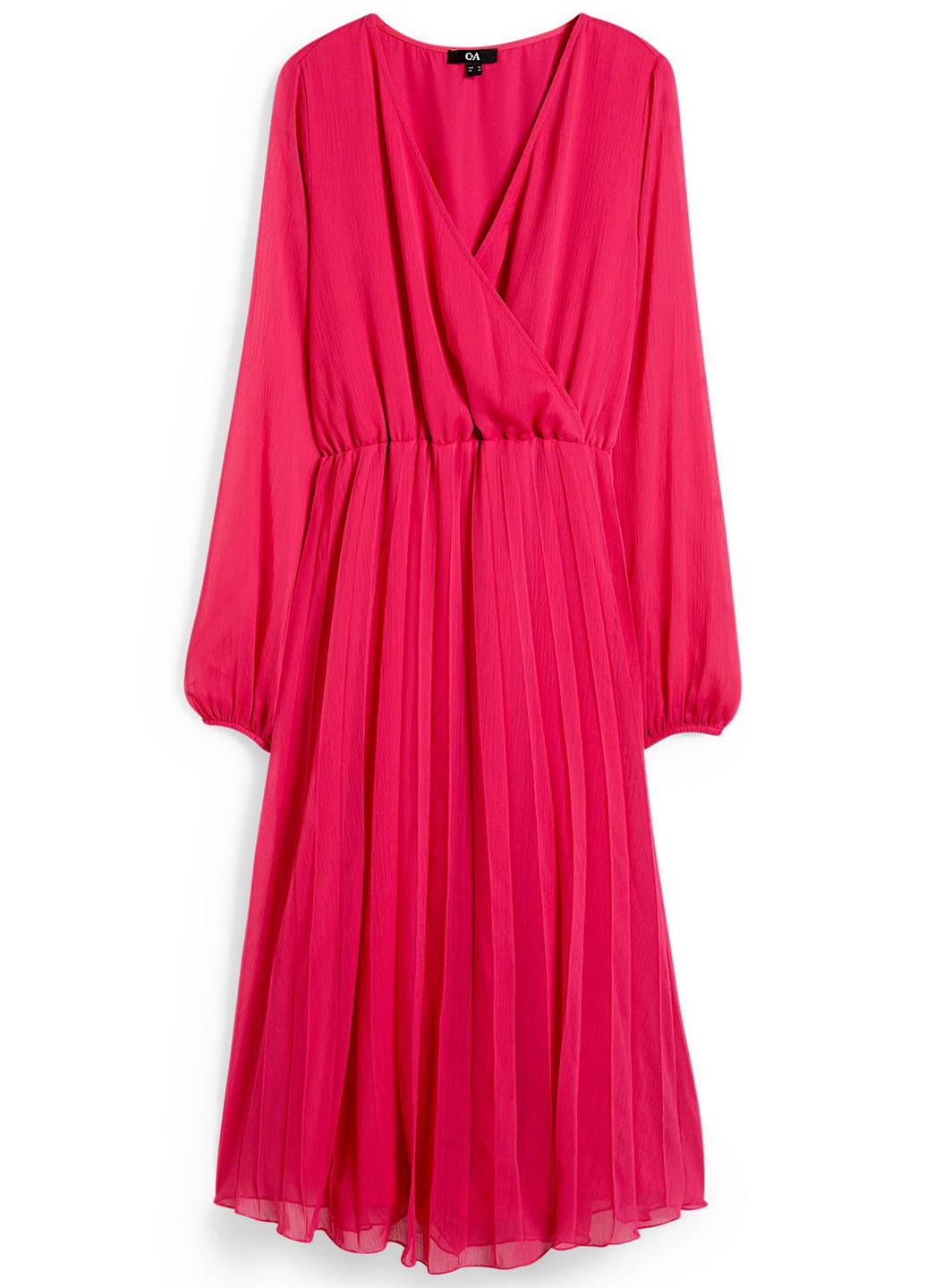 Розовое кэжуал платье плиссированное C&A однотонное