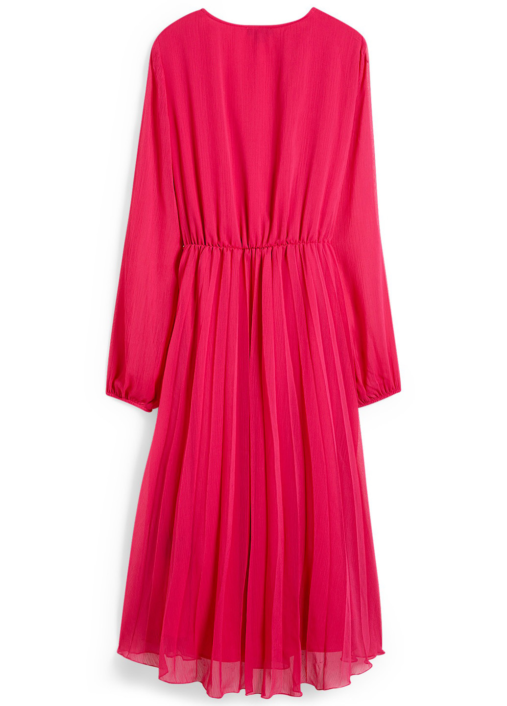 Розовое кэжуал платье плиссированное C&A однотонное