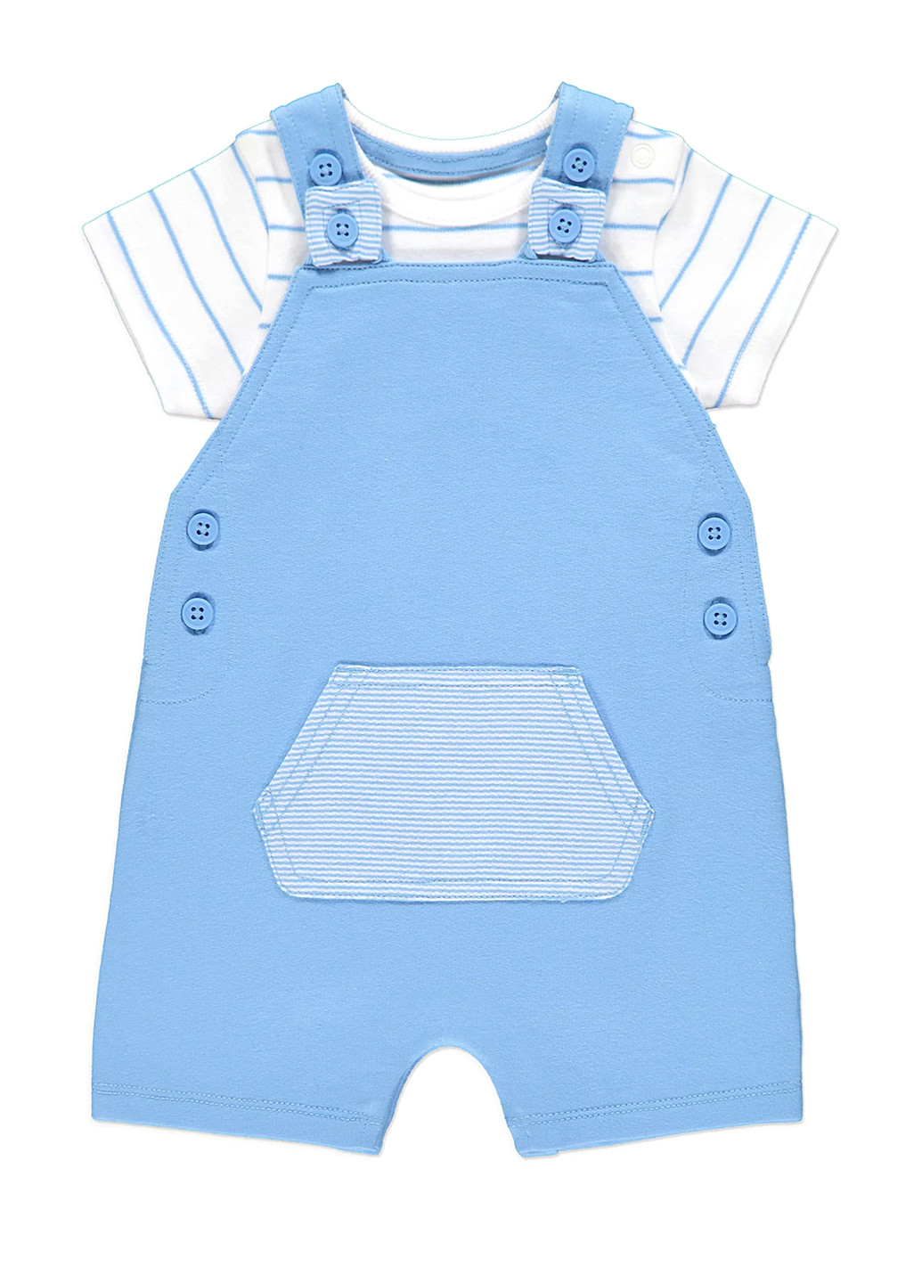 Блакитний літній комплект (напівкомбінезон, боді) George