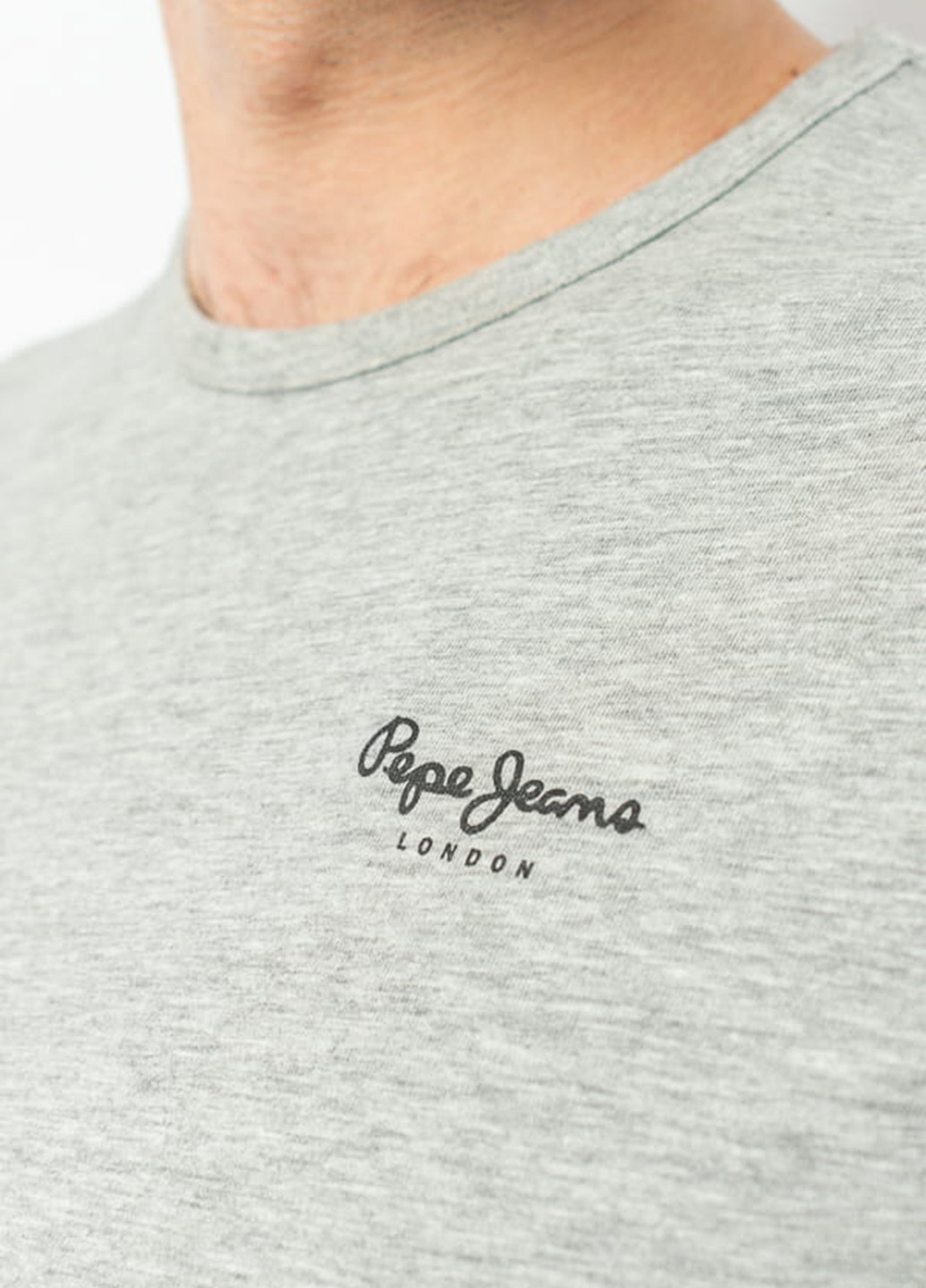 Серый демисезонный кэжуал лонгслив Pepe Jeans London с логотипом