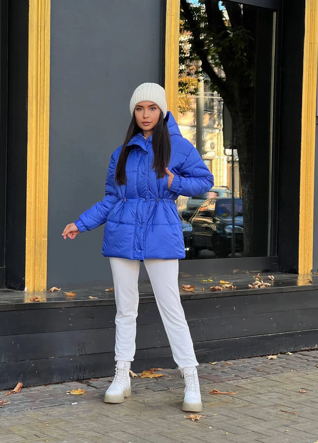 Синяя зимняя куртка Moni&co