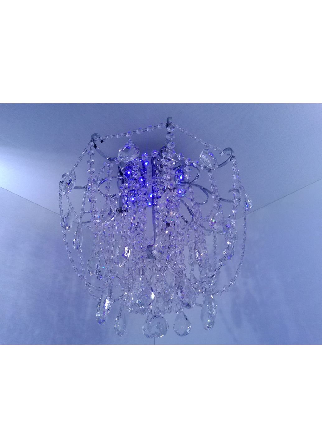 Люстра стельова кришталева з пультом 90080/4 Хром 42х45х45 см. Sunnysky (253630234)