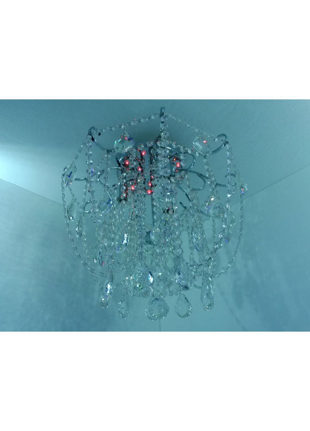 Люстра стельова кришталева з пультом 90080/4 Хром 42х45х45 см. Sunnysky (253630234)