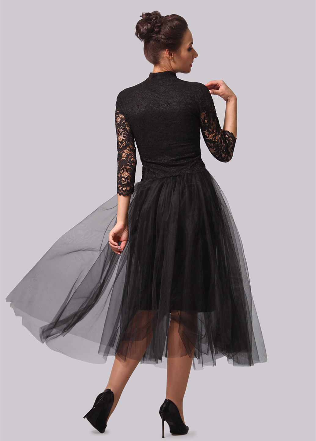 Черное коктейльное платье пачка Alika Kruss