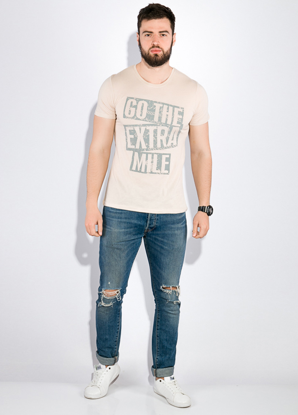 Светло-бежевая футболка Time of Style