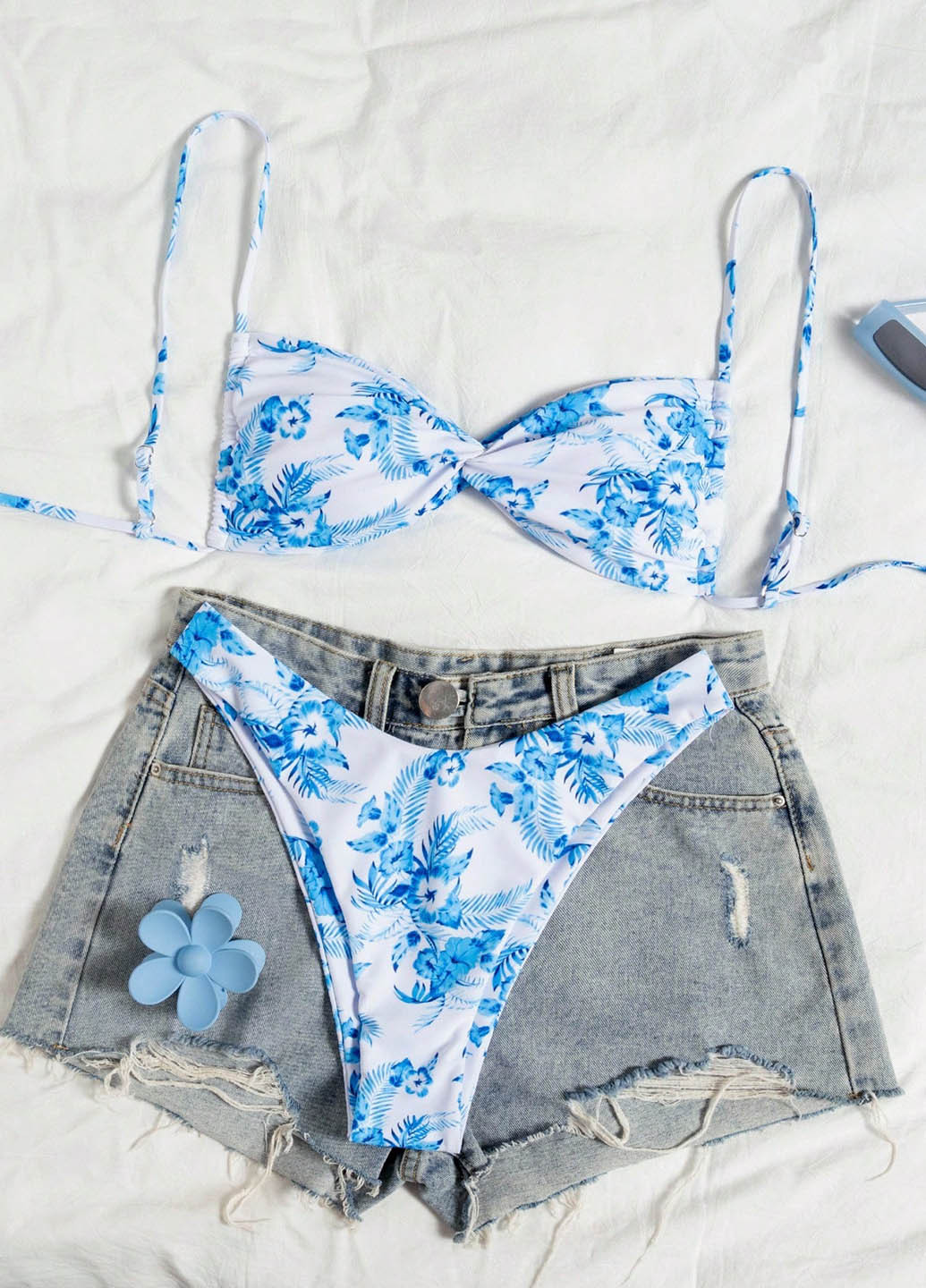 Комбінований літній купальник (ліф, трусики) бікіні, роздільний SHEIN