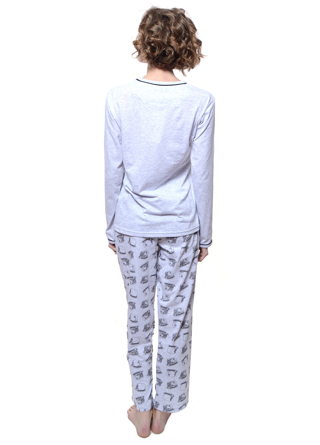 Светло-серая всесезон пижама (лонгслив, брюки) Fawn