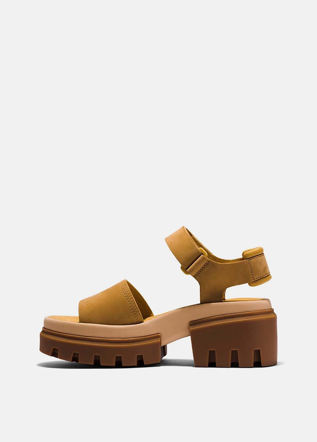 Желтые босоножки Timberland на липучке с логотипом