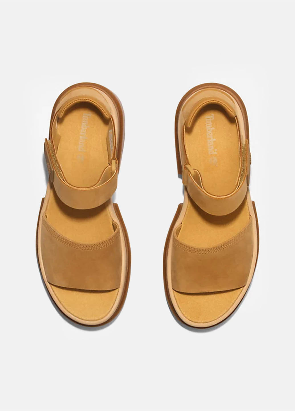 Желтые босоножки Timberland на липучке с логотипом