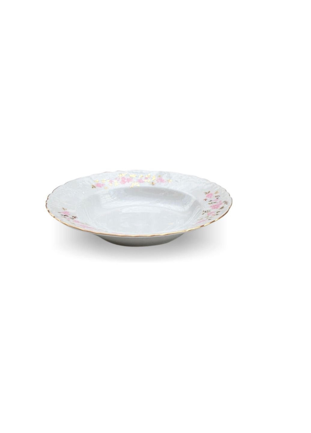 Тарелка суповая Pink Flower 9704-22-5-T 22,5 см Cmielow (253613419)