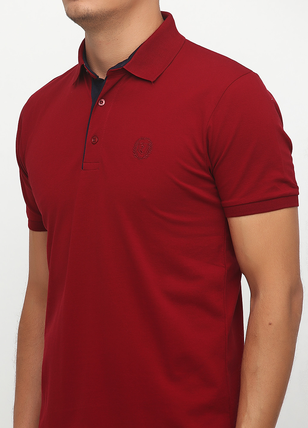 Бордовая футболка-поло для мужчин Madoc однотонная