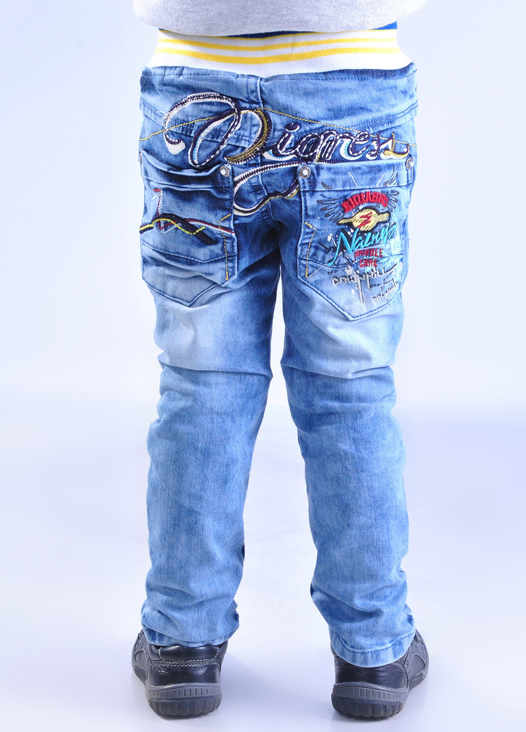 Голубые демисезонные со средней талией джинсы LEVINDER JEANS