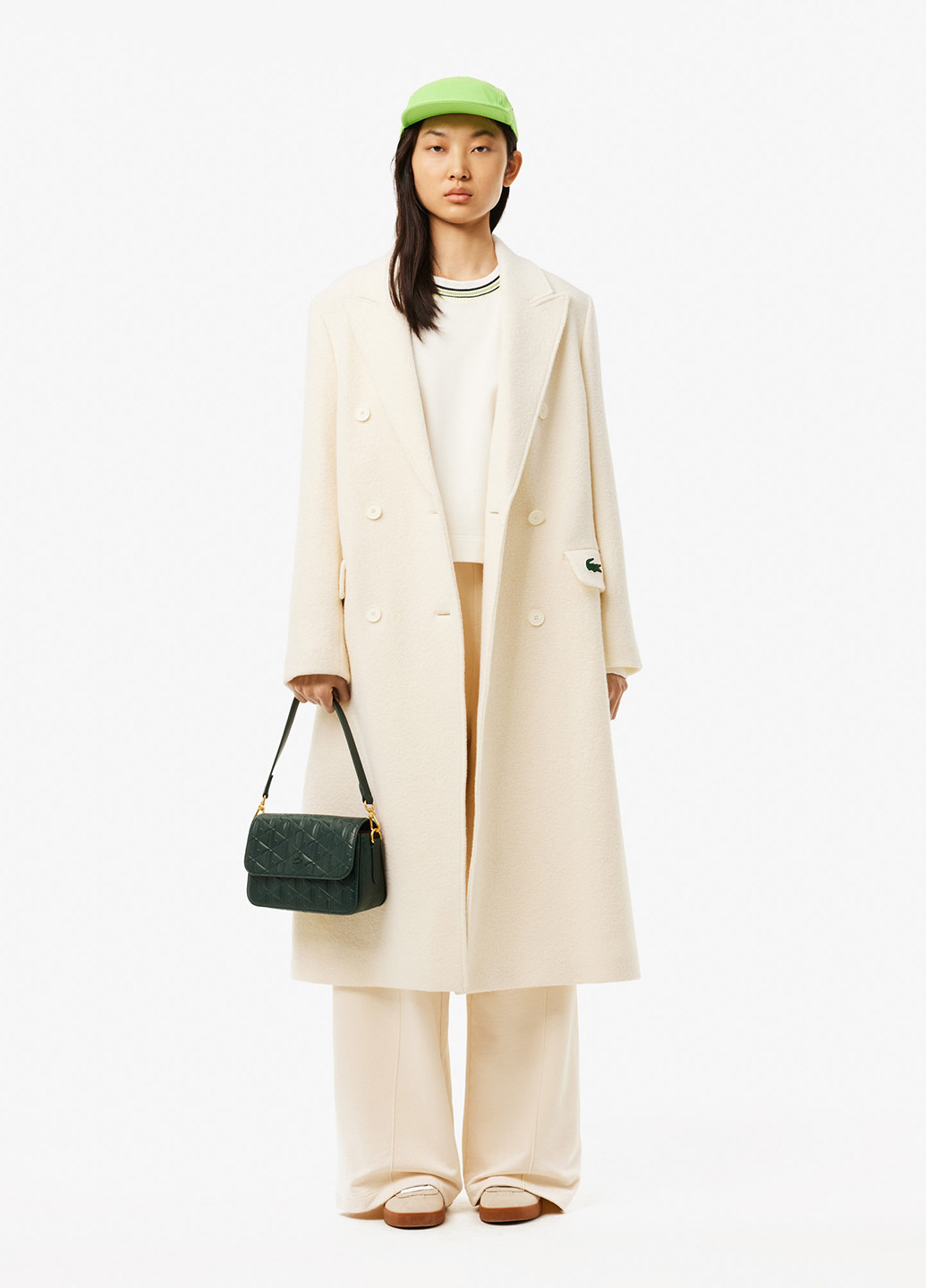 Молочний світшот Lacoste однотонний нашивки (329629196)