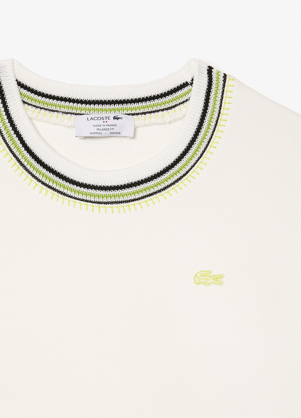 Молочний світшот Lacoste однотонний нашивки (329629196)