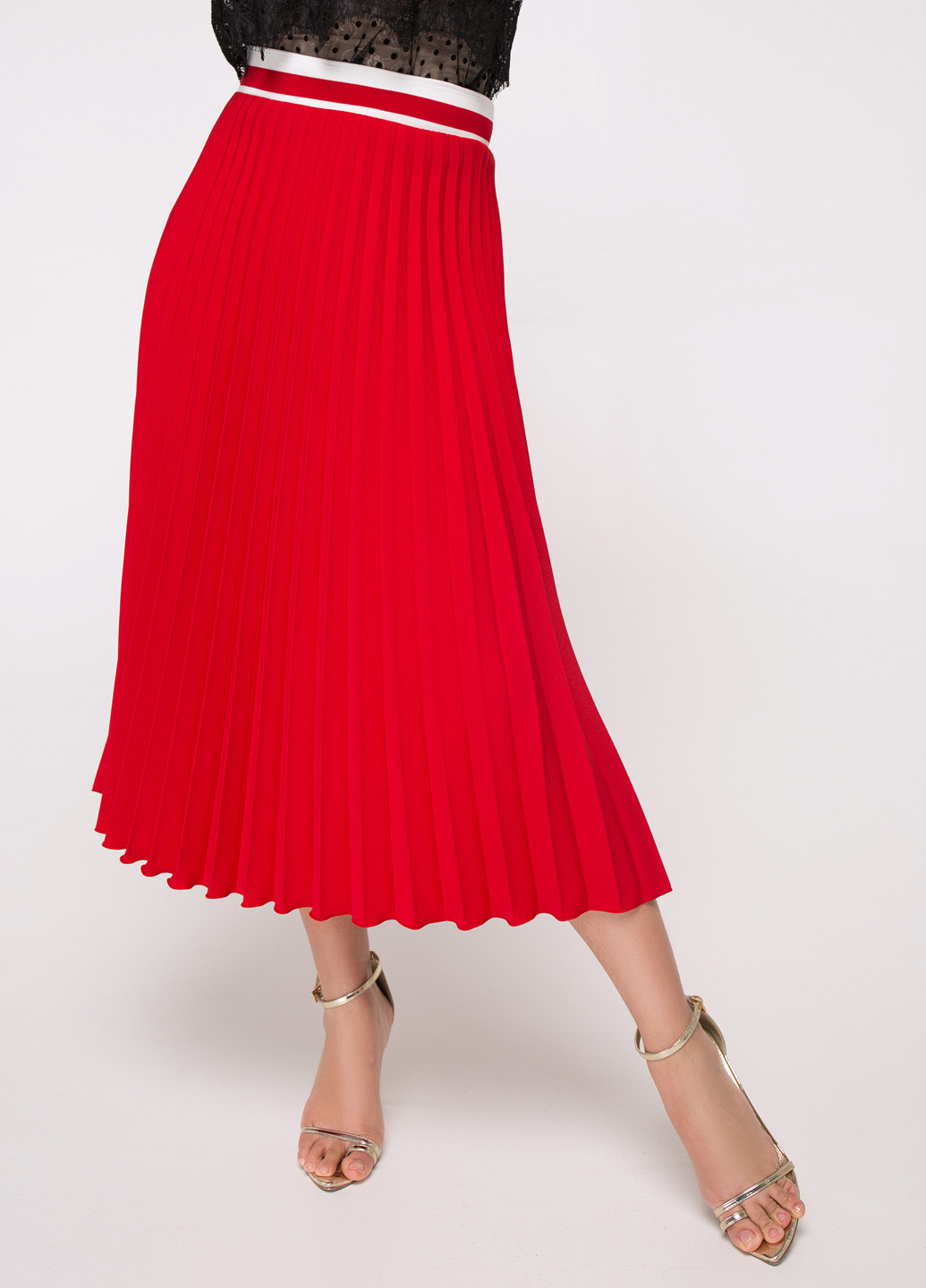 Красная кэжуал юбка Luzana плиссе