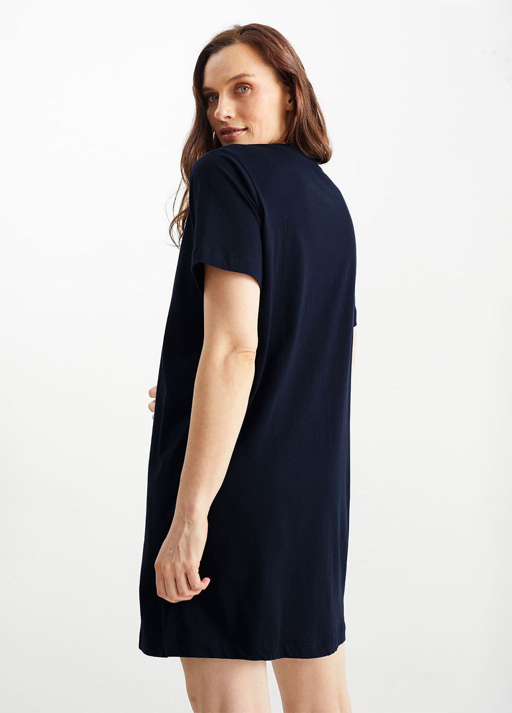 Темно-синее домашнее платье платье-футболка C&A однотонное