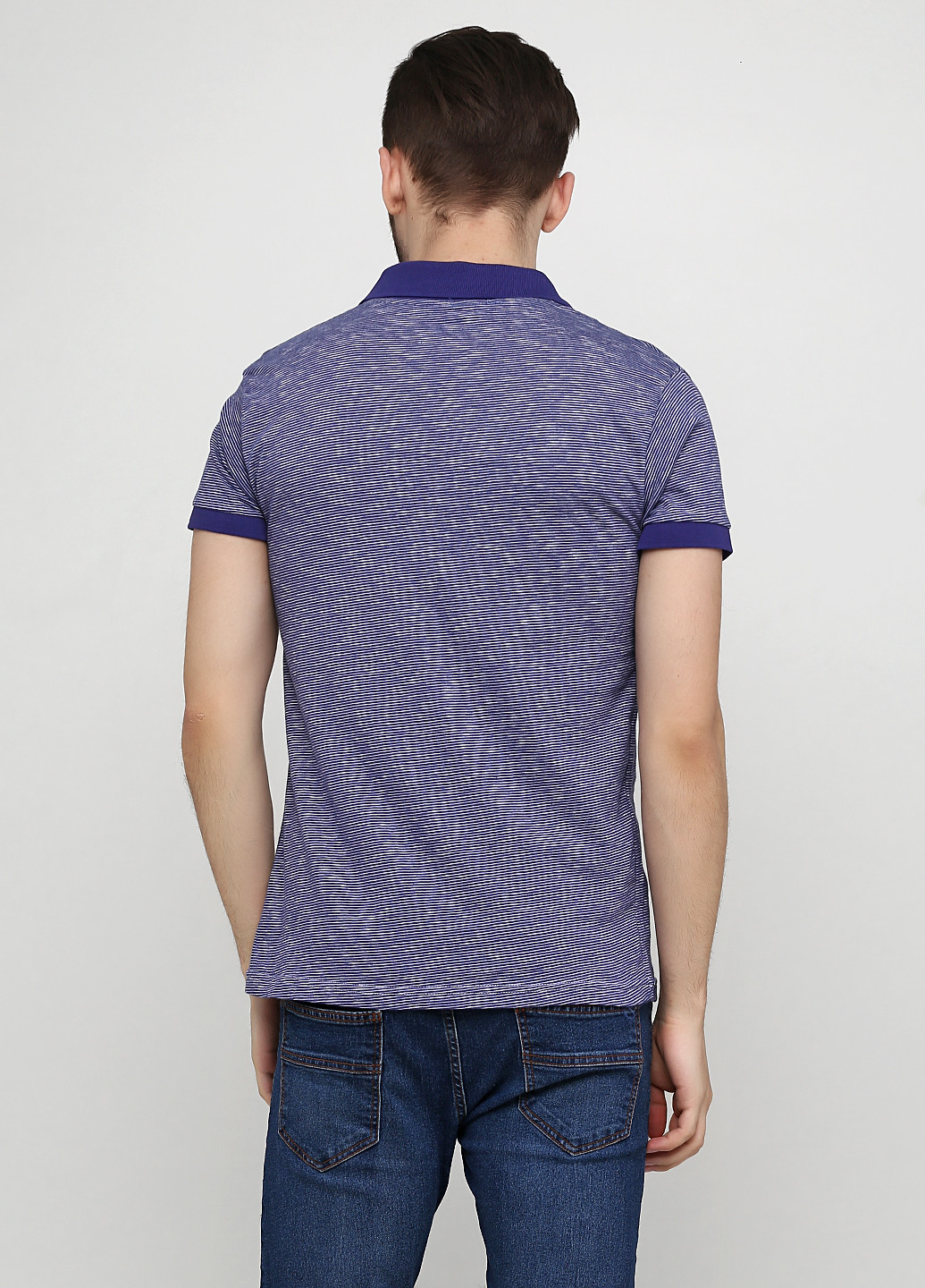 Светло-фиолетовая футболка-поло для мужчин Chiarotex в полоску