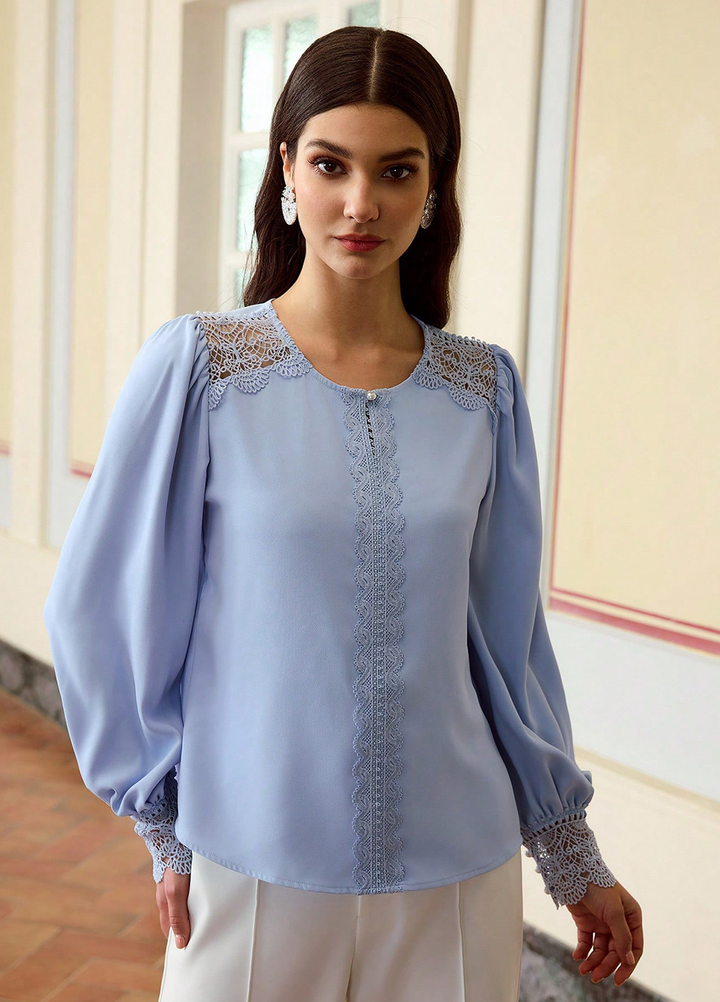 Светло-лиловая блуза SHEIN