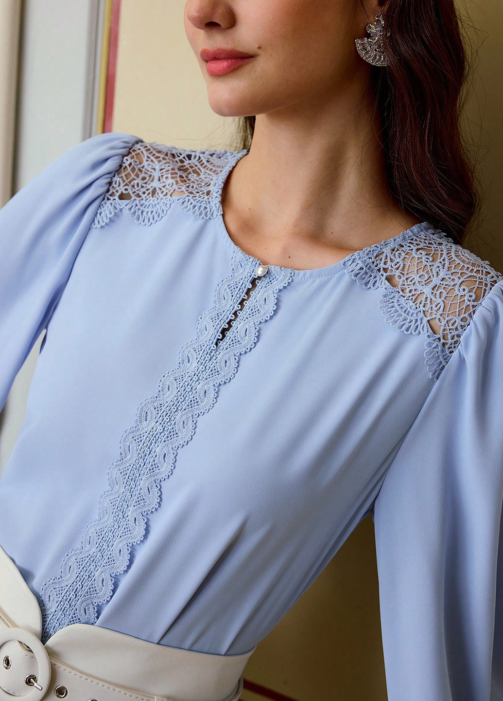 Светло-лиловая блуза SHEIN