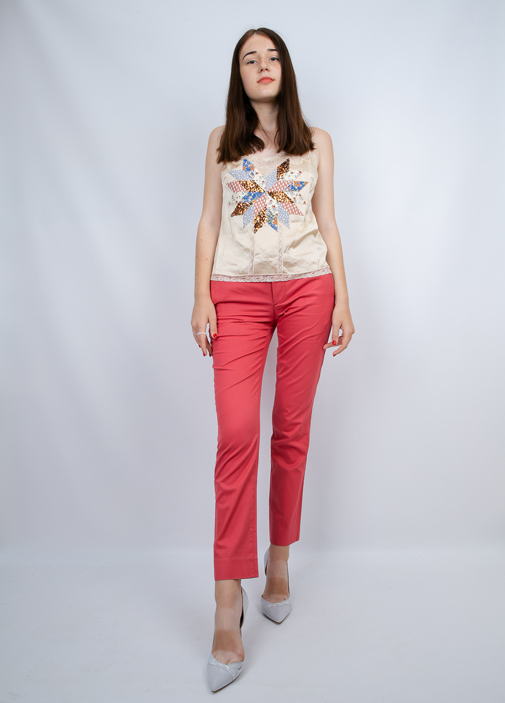 Розовые кэжуал летние прямые брюки Ralph Lauren