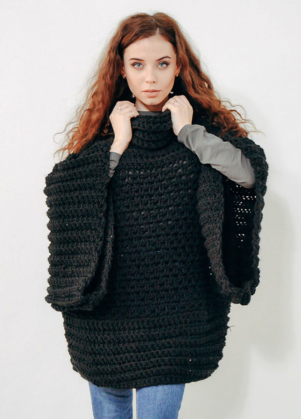 Черный зимний свитер Keslove