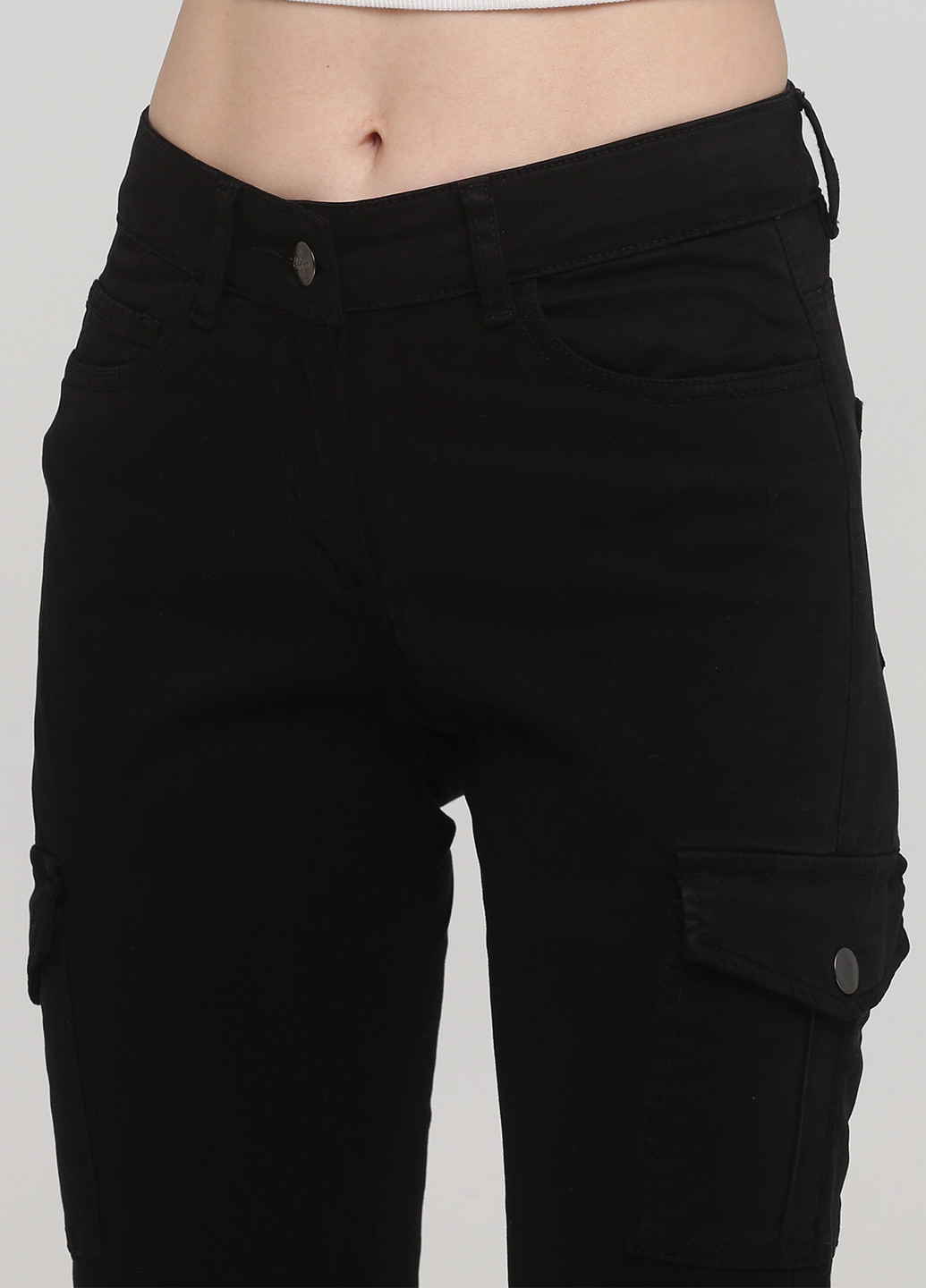 Черные джинсовые демисезонные карго брюки Etam