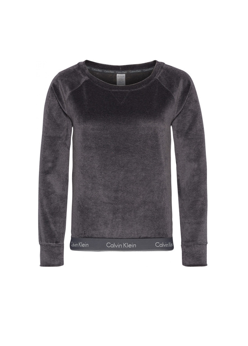 Свитшот Calvin Klein - Прямой крой надпись темно-серый домашний полиэстер, велюр - (274073234)