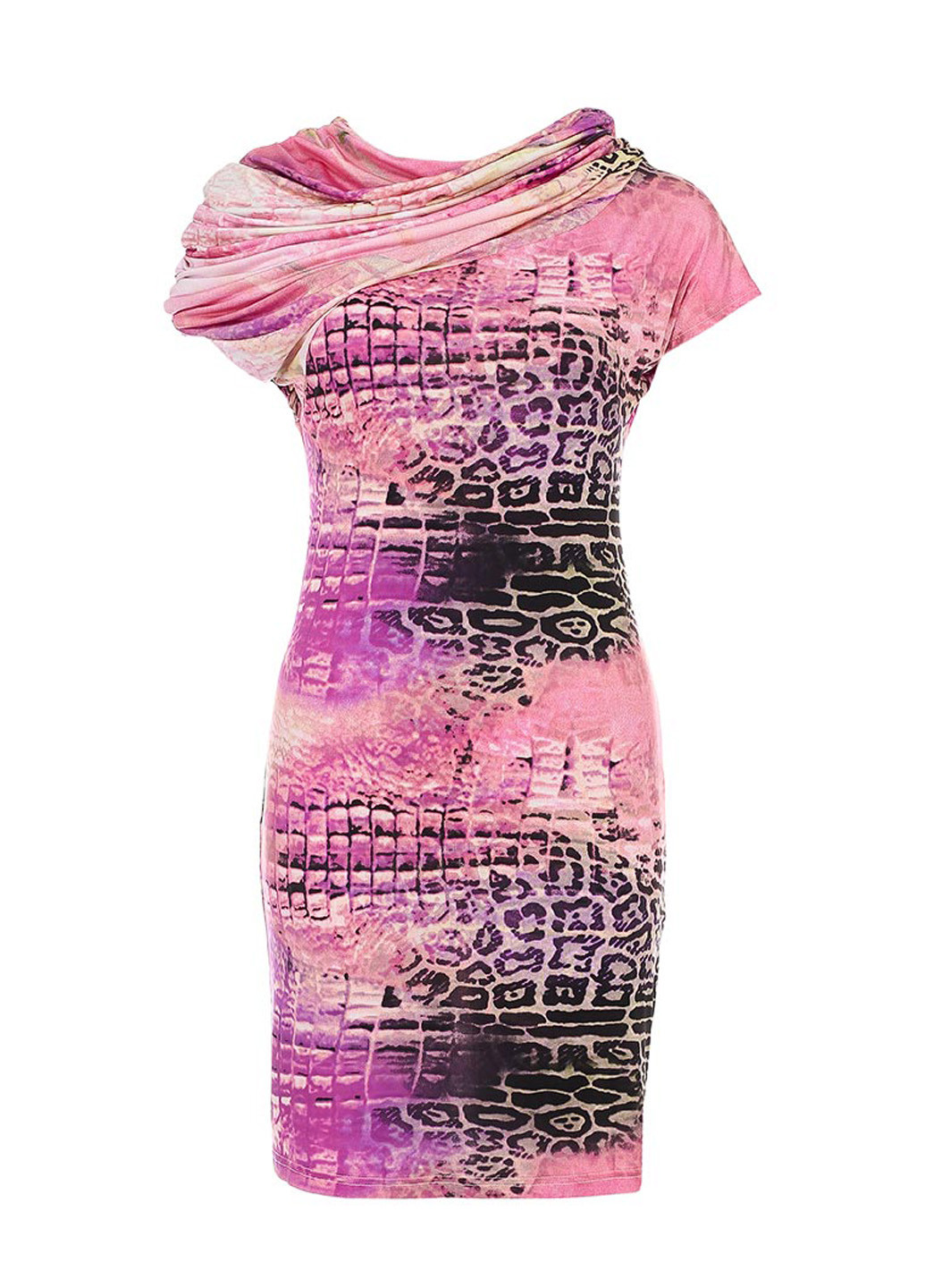 Розовое кэжуал платье Madam T с животным (анималистичным) принтом