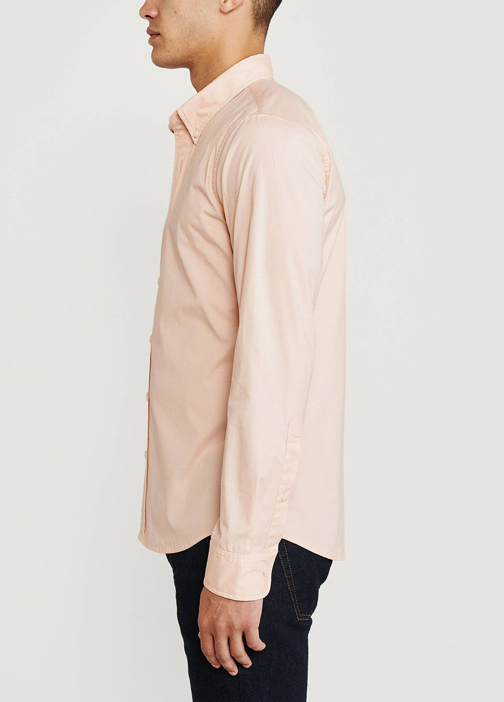Светло-розовая кэжуал рубашка однотонная Abercrombie & Fitch