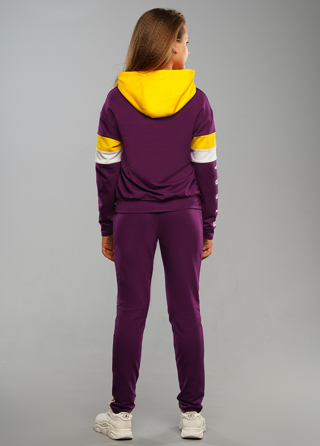 Фиолетовый демисезонный костюм (худи, брюки) брючный Tiaren