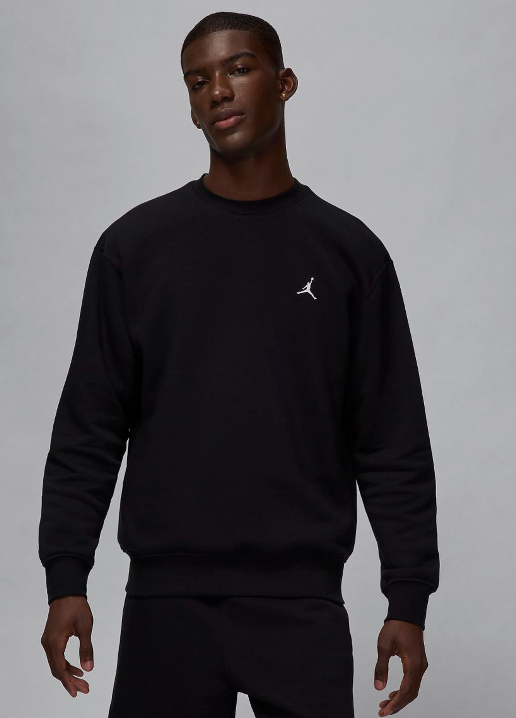 Чорний світшот fv7293-010 Nike однотонний без декору (303023571)