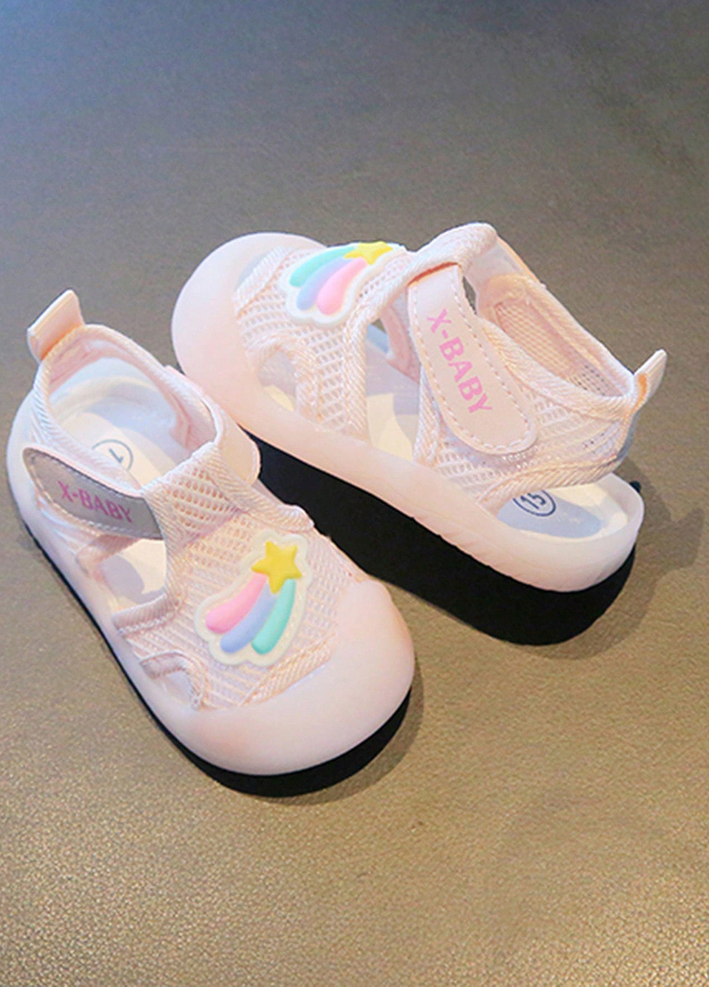 Светло-розовые кэжуал сандалии SHEIN на липучке