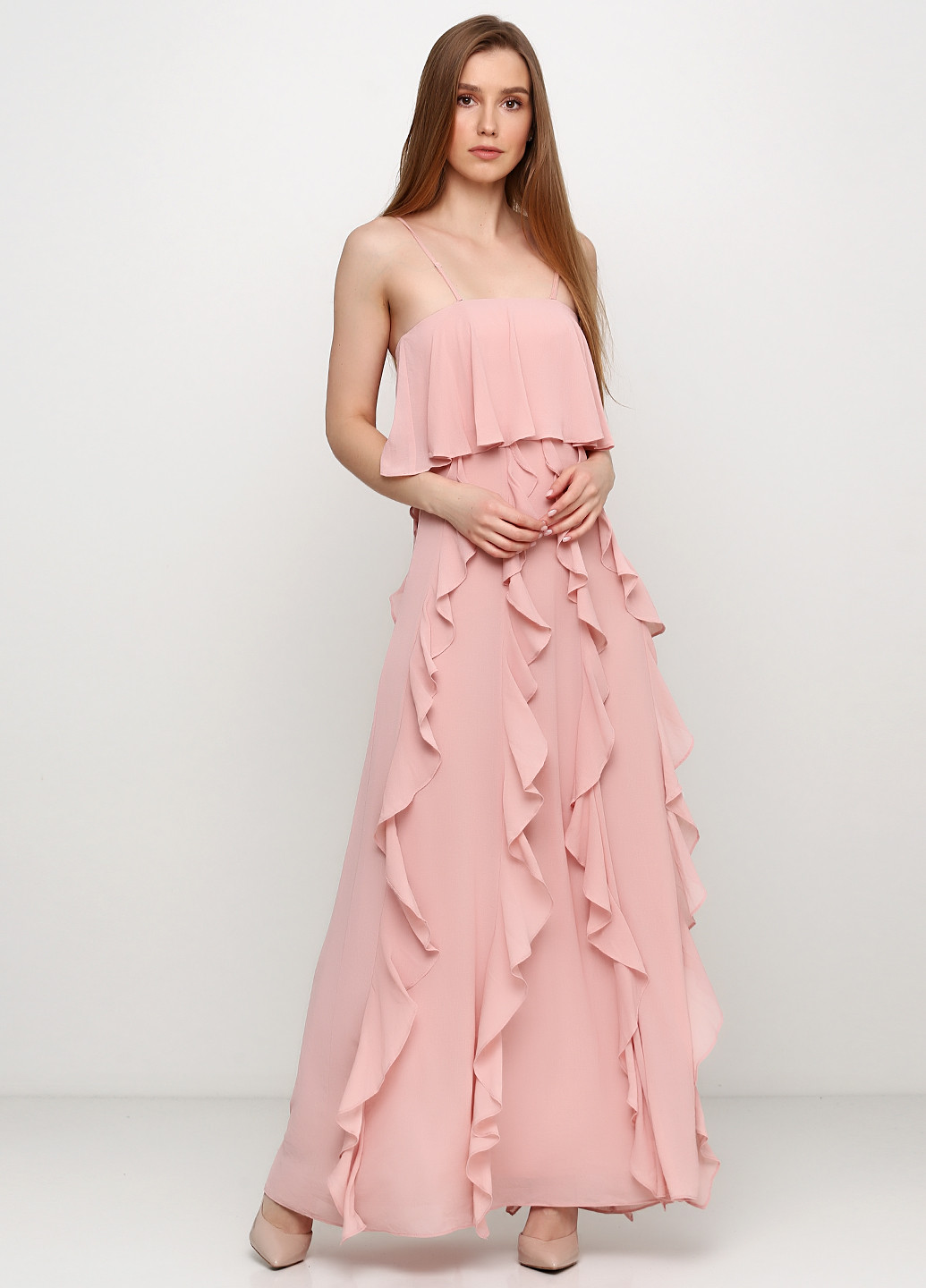 Рожева вечірня плаття, сукня а-силует H&M однотонна
